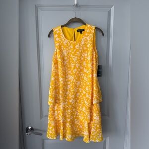 NWT Ralph Lauren Floral Layered Dress - Yellow